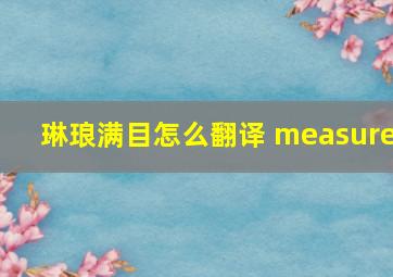 琳琅满目怎么翻译 measure